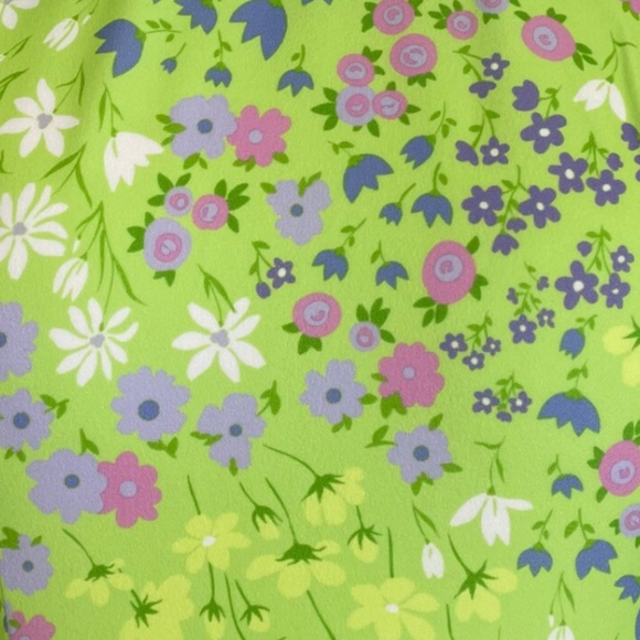 New Retro-inspired Lime Green Floral Dress Size 8 - Picture 2 of 3